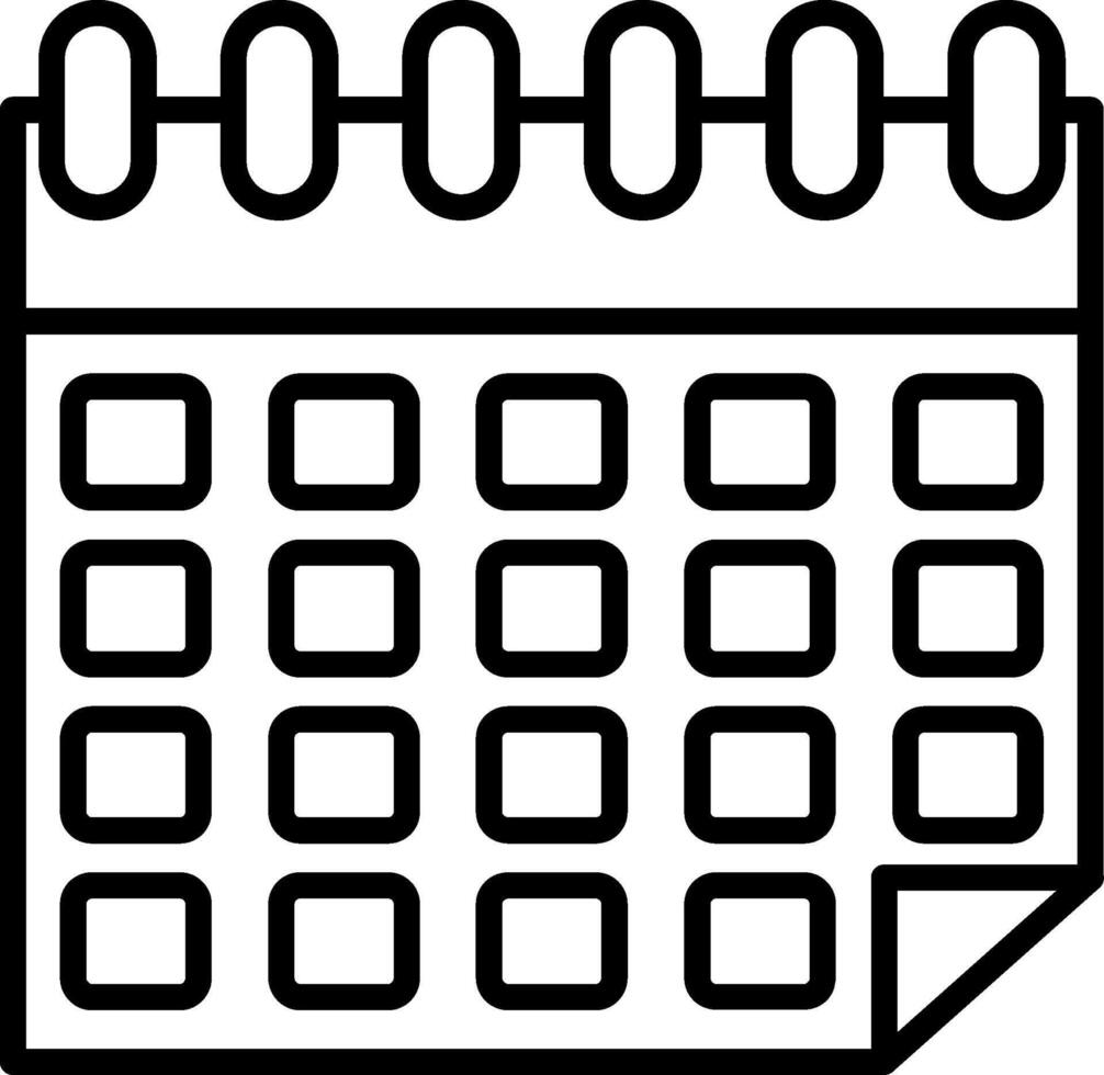 icône de ligne de calendrier vecteur