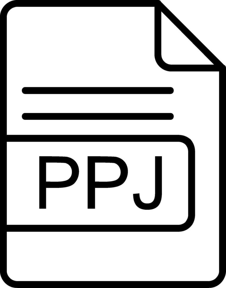 ppj fichier format ligne icône vecteur
