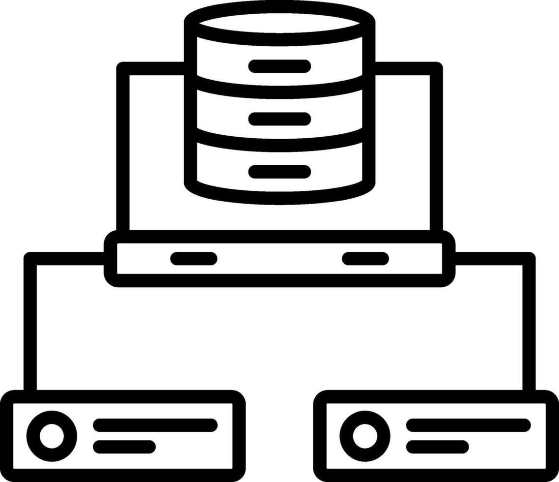 icône de ligne de réseau de données vecteur