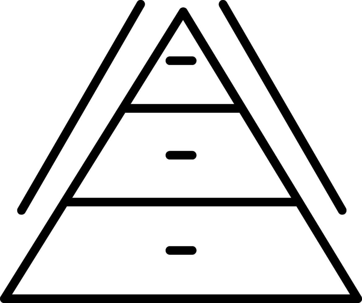 icône de ligne graphique pyramide vecteur