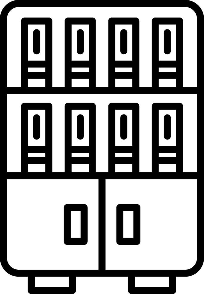 icône de ligne de bibliothèque vecteur