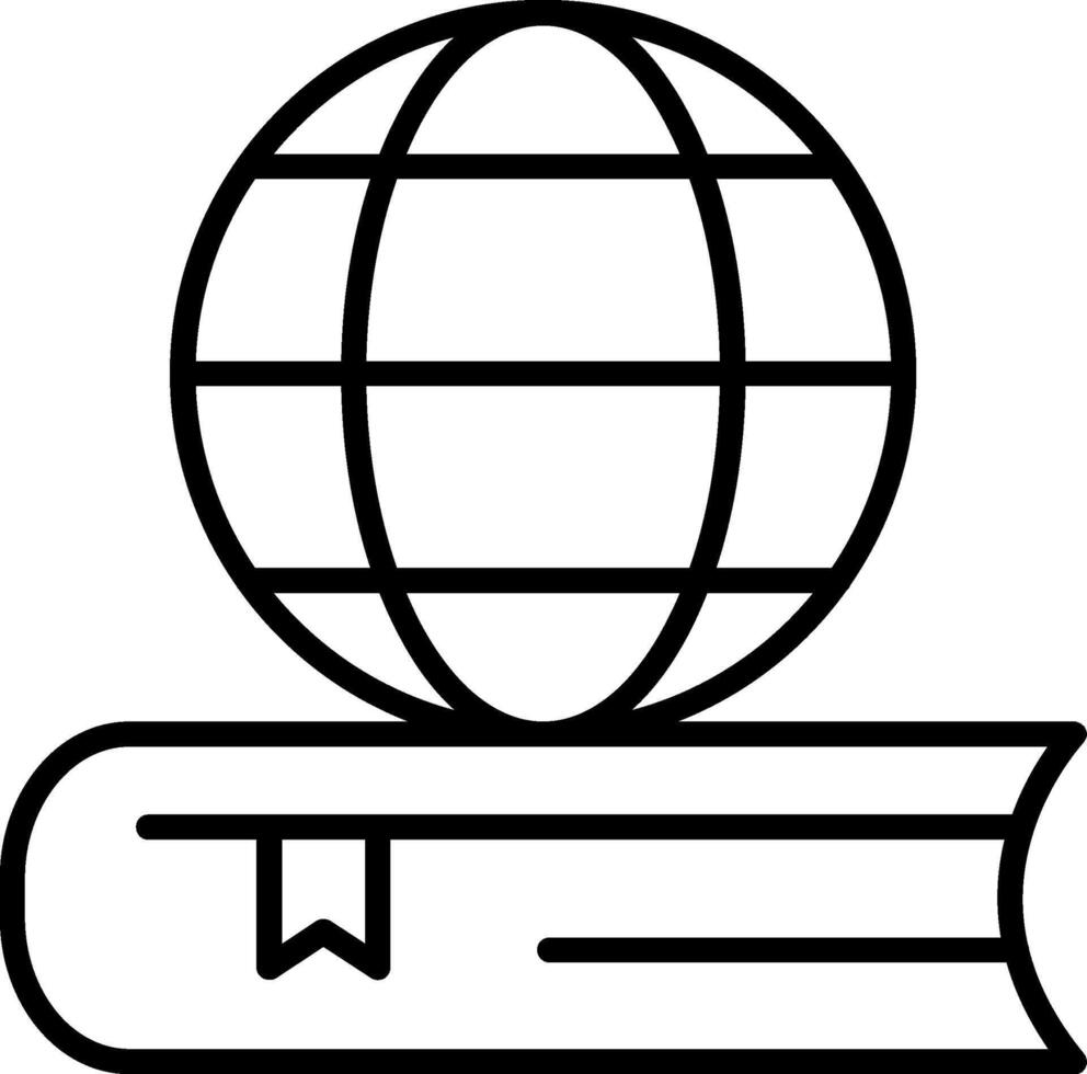 icône de la ligne de l'éducation mondiale vecteur