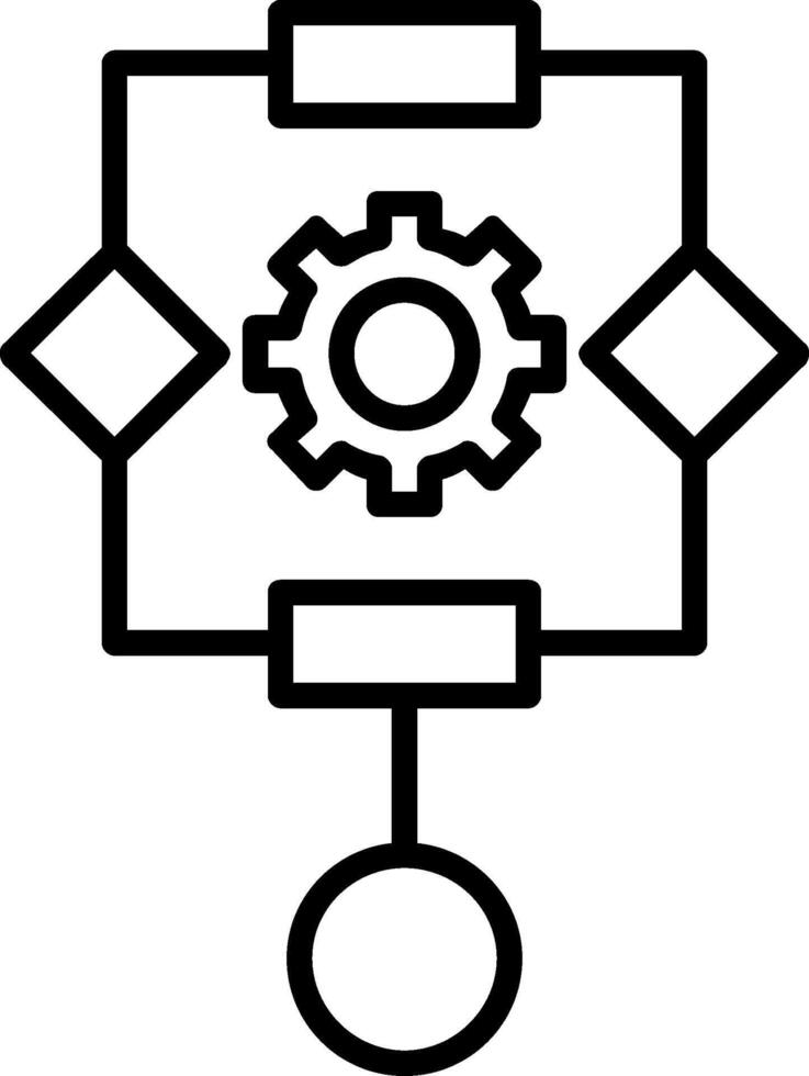 icône de ligne d'algorithme vecteur