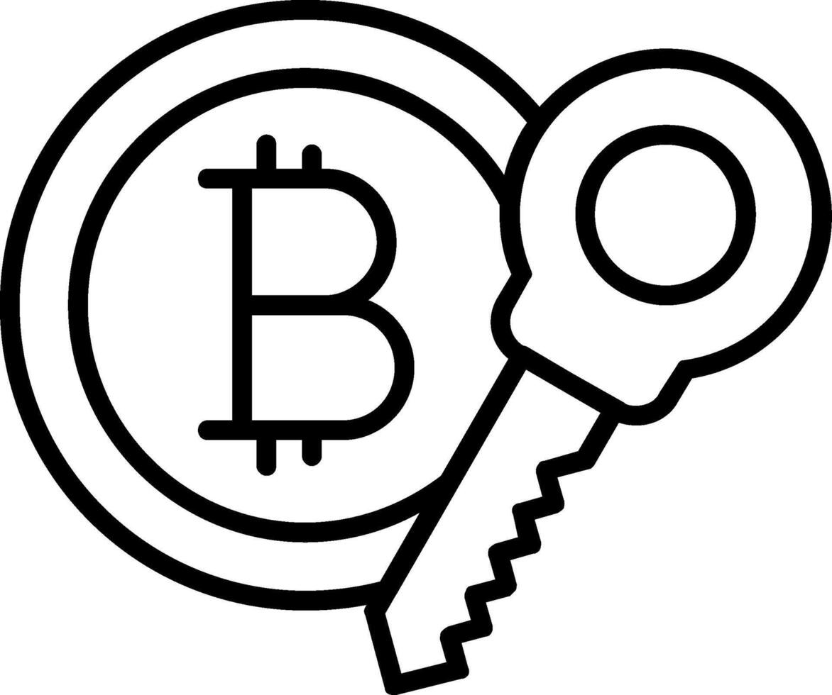 icône de ligne bitcoin vecteur