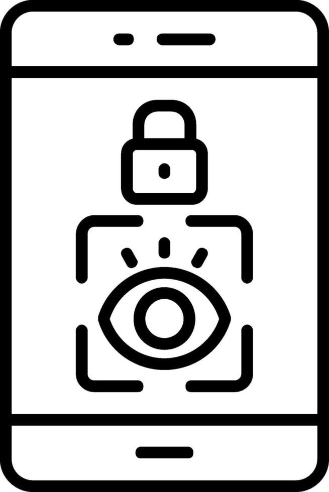 icône de ligne de scanner oculaire vecteur