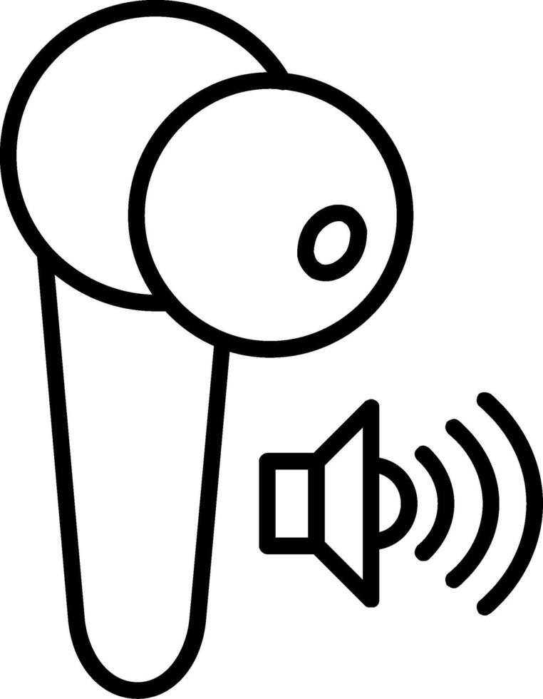 icône de ligne d'écouteurs vecteur