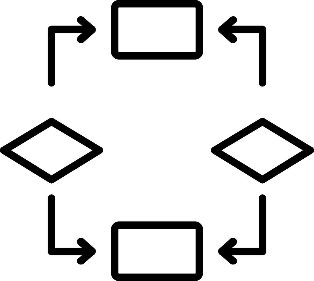 icône de ligne d'algorithme vecteur