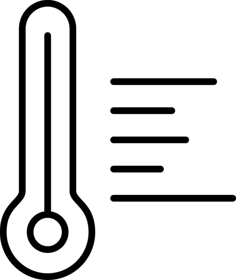 Température chaud ligne icône vecteur