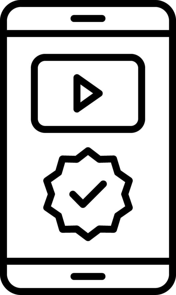 icône de ligne approuvée vecteur