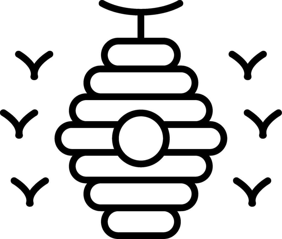 icône de ligne de ruche d'abeilles vecteur