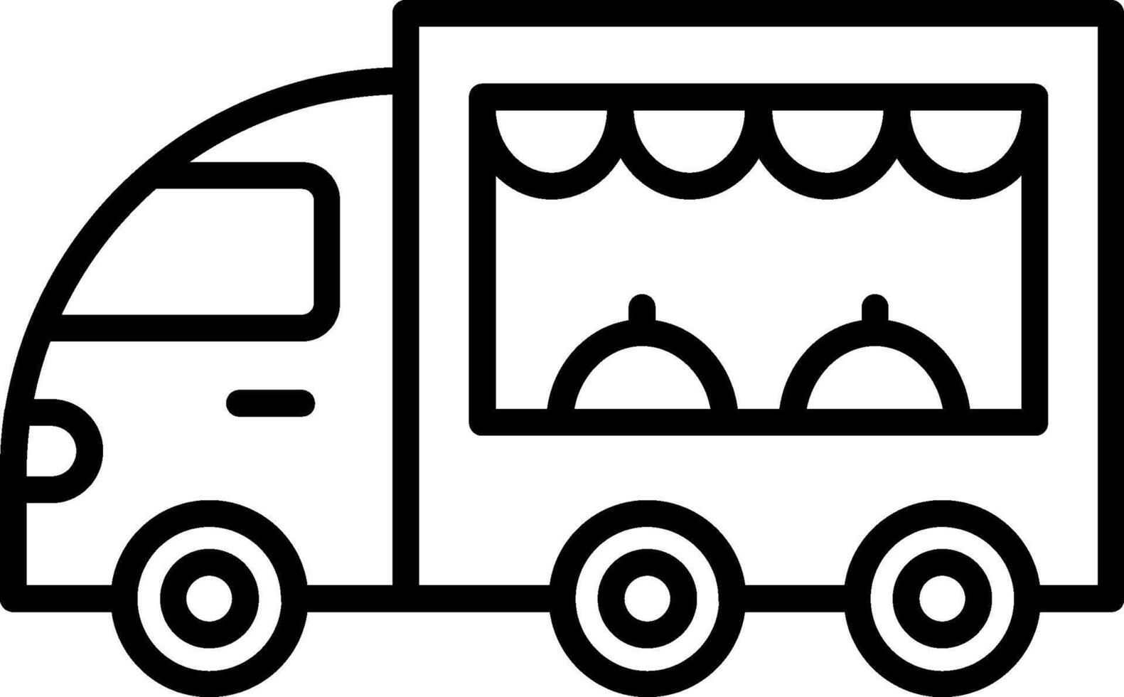 icône de ligne de camion de nourriture vecteur