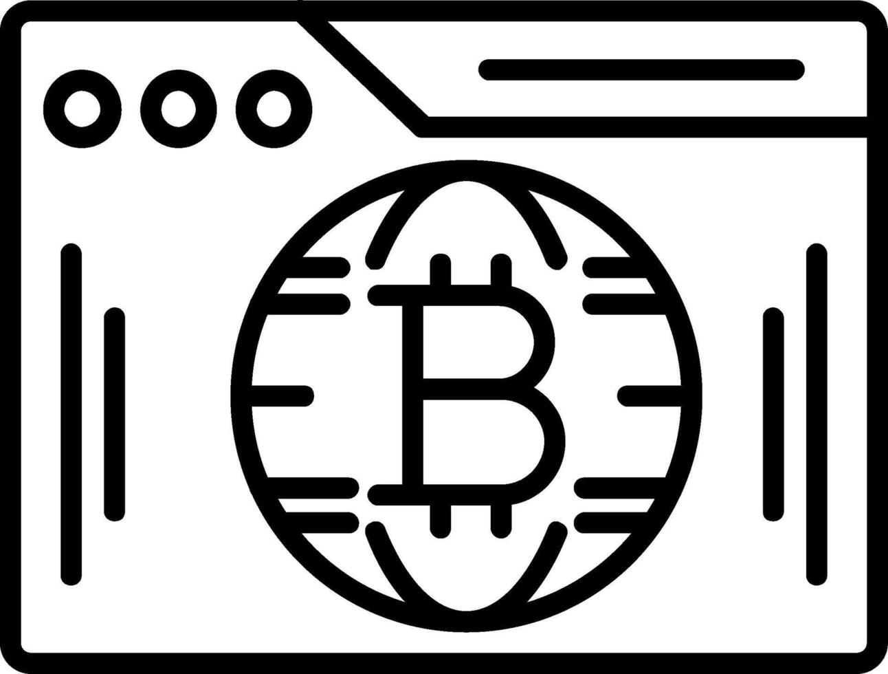 bitcoin la toile ligne icône vecteur
