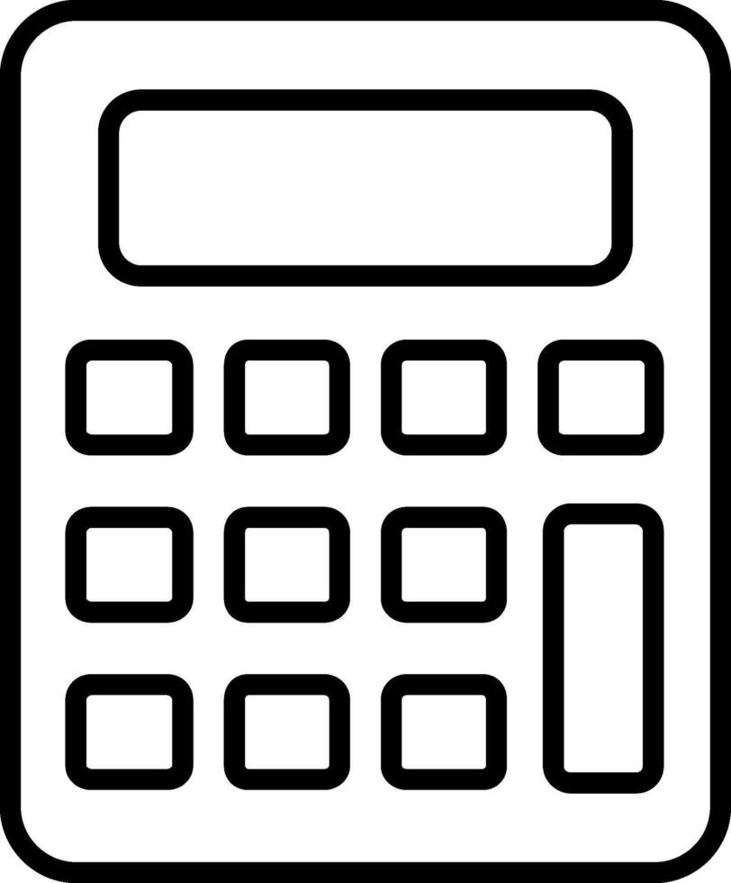 icône de ligne de calculatrice vecteur
