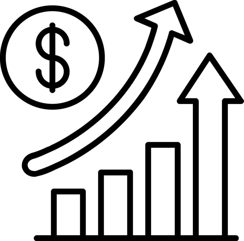 augmenter Ventes ligne icône vecteur