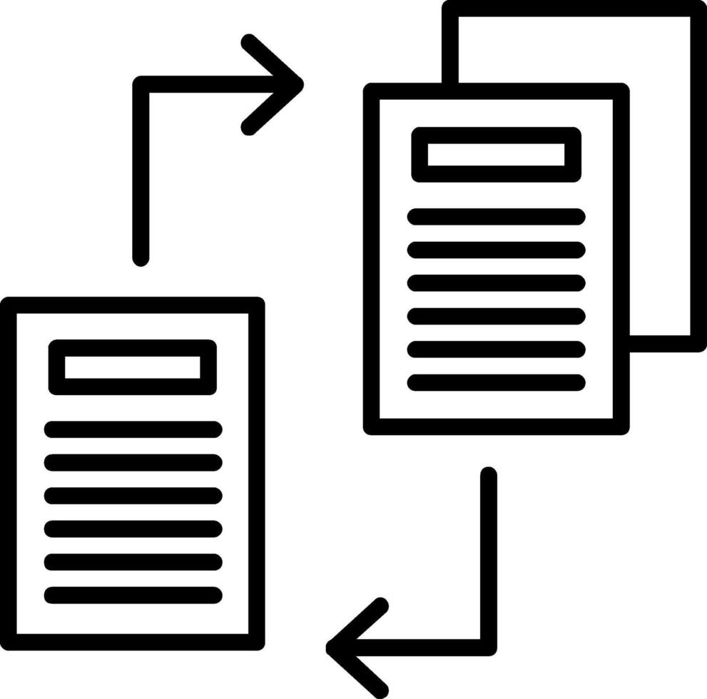 icône de ligne d'échange de fichiers vecteur