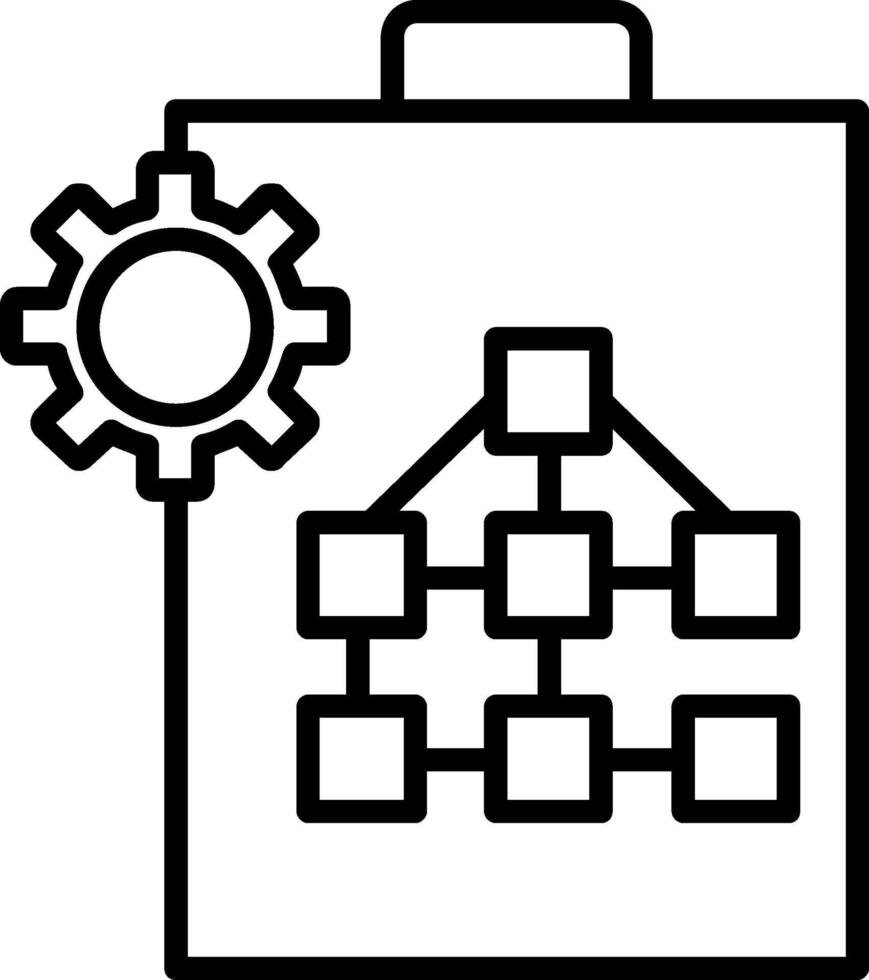 icône de ligne d'organigramme vecteur