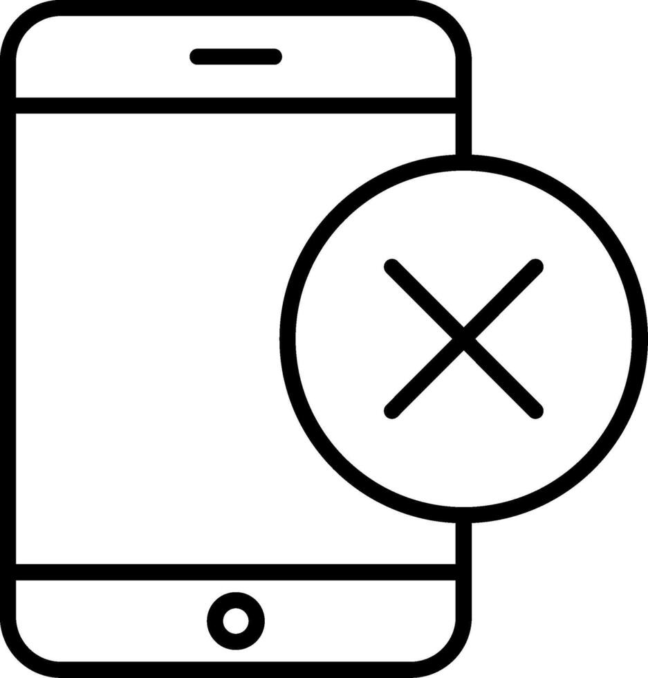 icône de ligne de smartphone vecteur