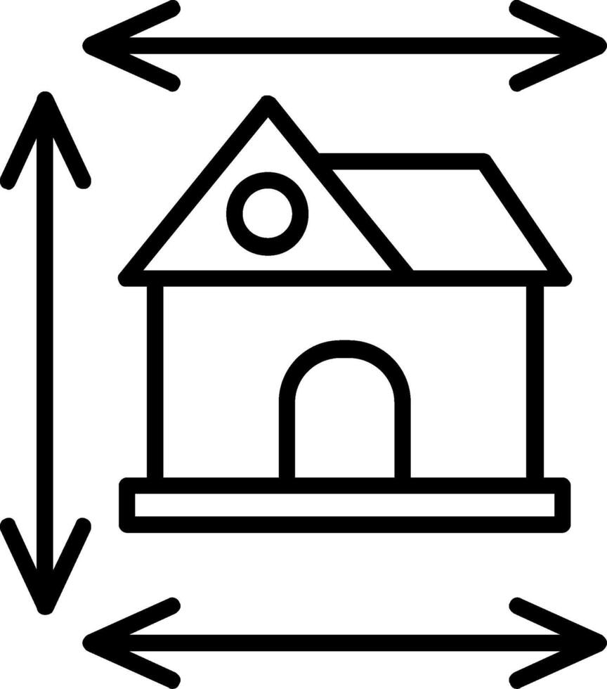 Accueil dimensions ligne icône vecteur