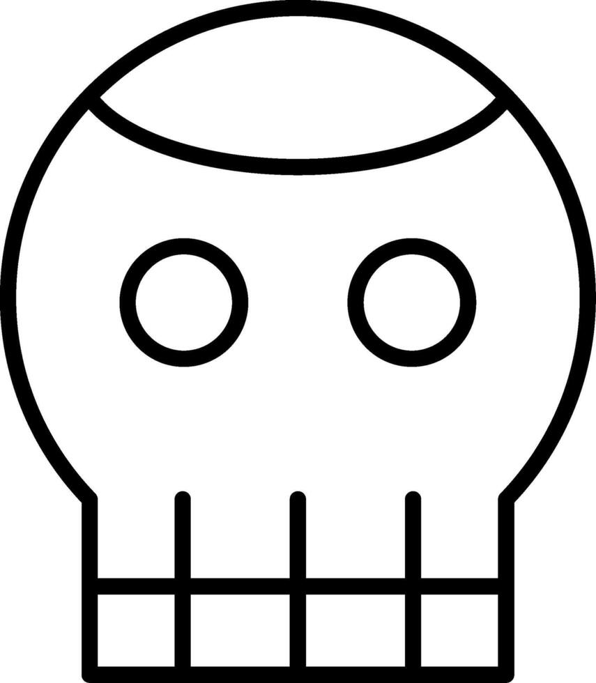 icône de ligne de crâne vecteur