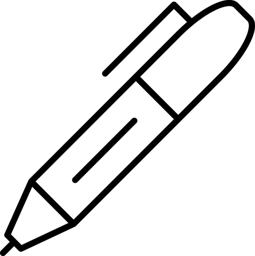 icône de ligne de stylo plume vecteur