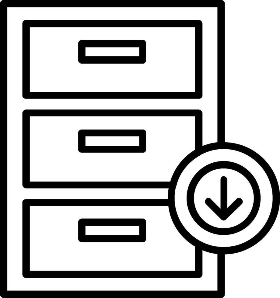 icône de ligne de boîte de réception vecteur