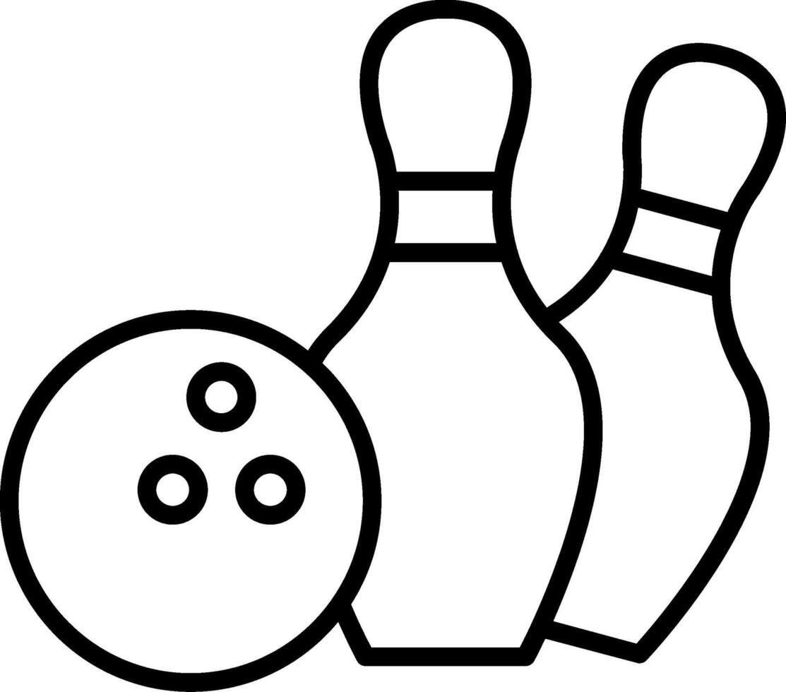 icône de ligne de bowling vecteur