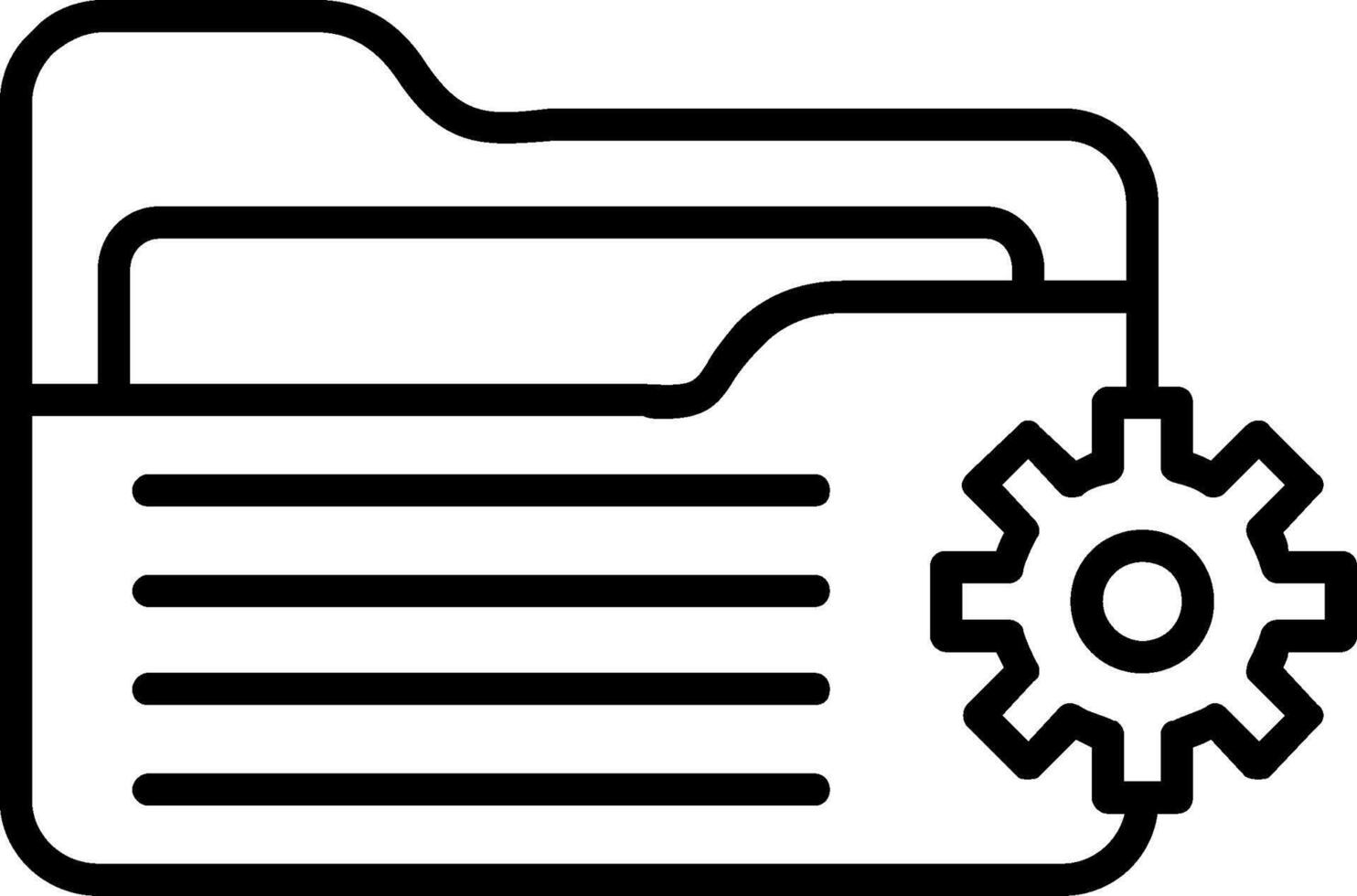 icône de ligne de dossier vecteur