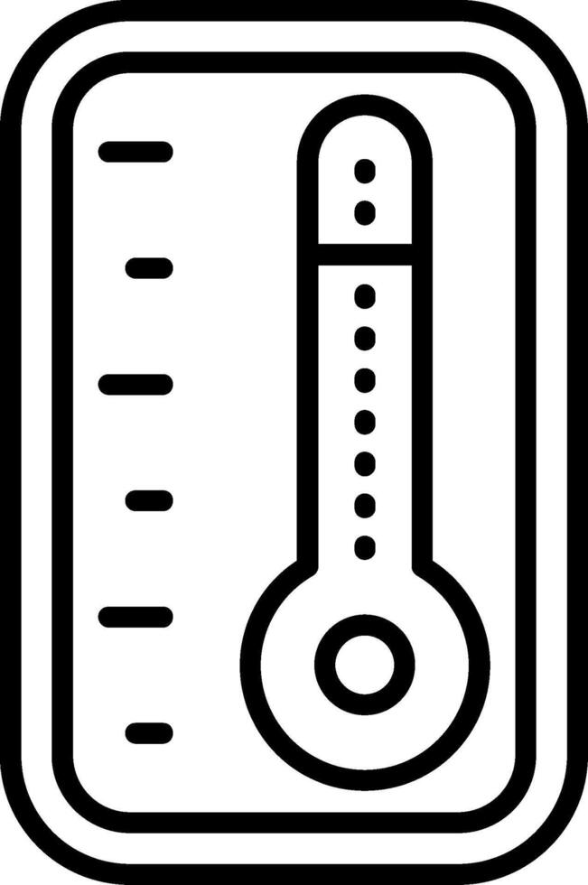 icône de ligne de thermomètre vecteur