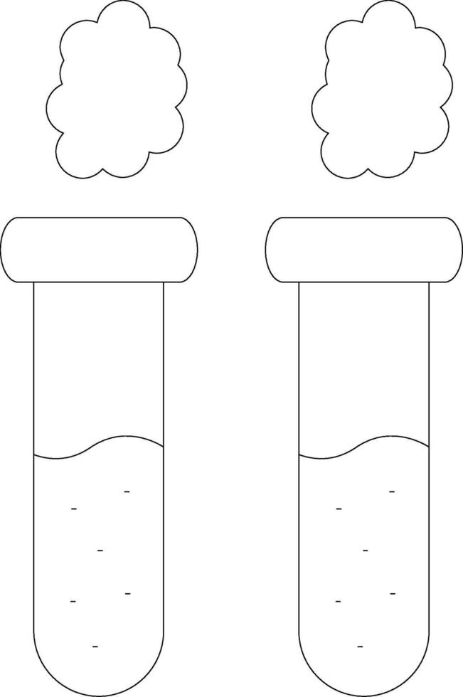 icône de ligne de tubes à essai vecteur