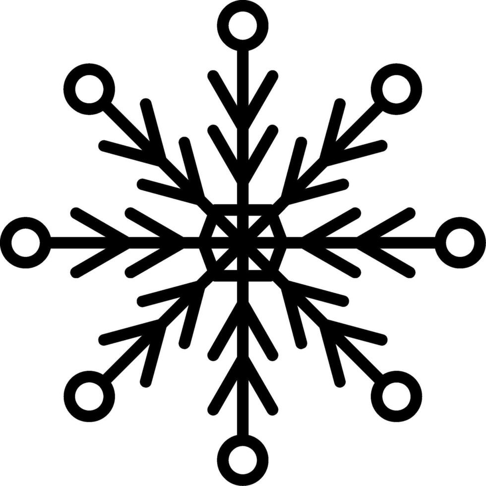 icône de ligne de flocon de neige vecteur
