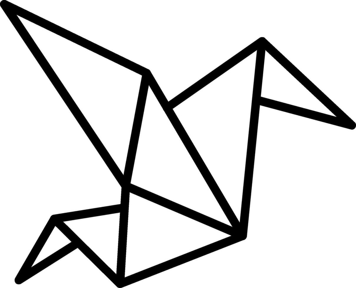 icône de ligne origami vecteur