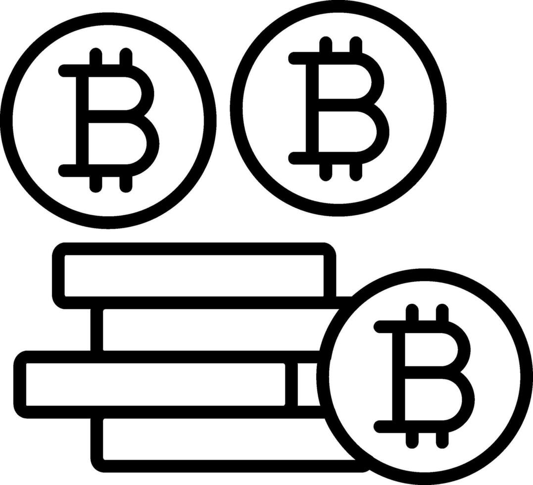 bitcoins bitcoins ligne icône vecteur