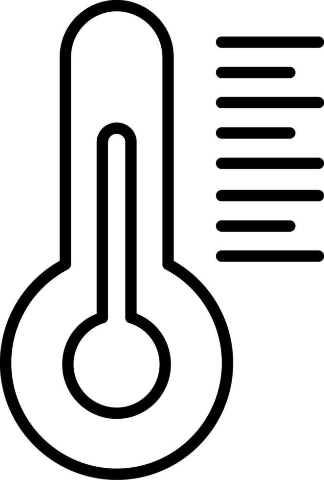 icône de ligne de thermomètre vecteur