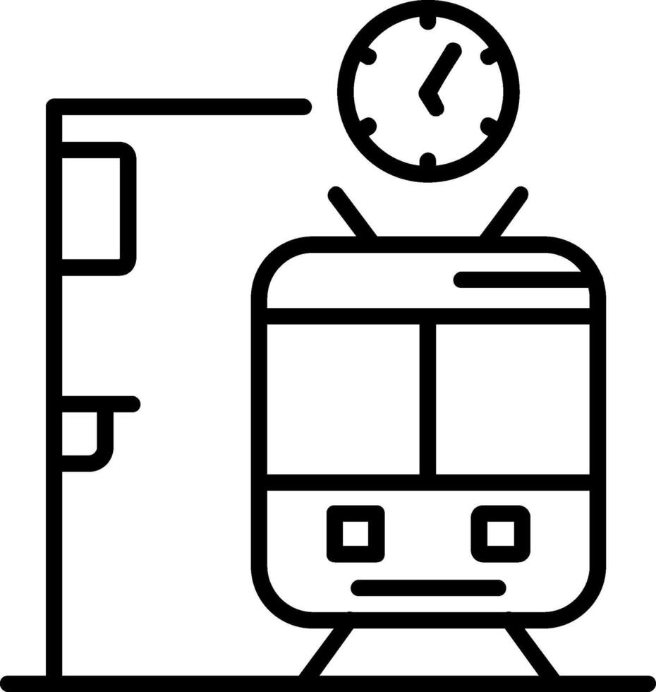 icône de la ligne de la station de métro vecteur