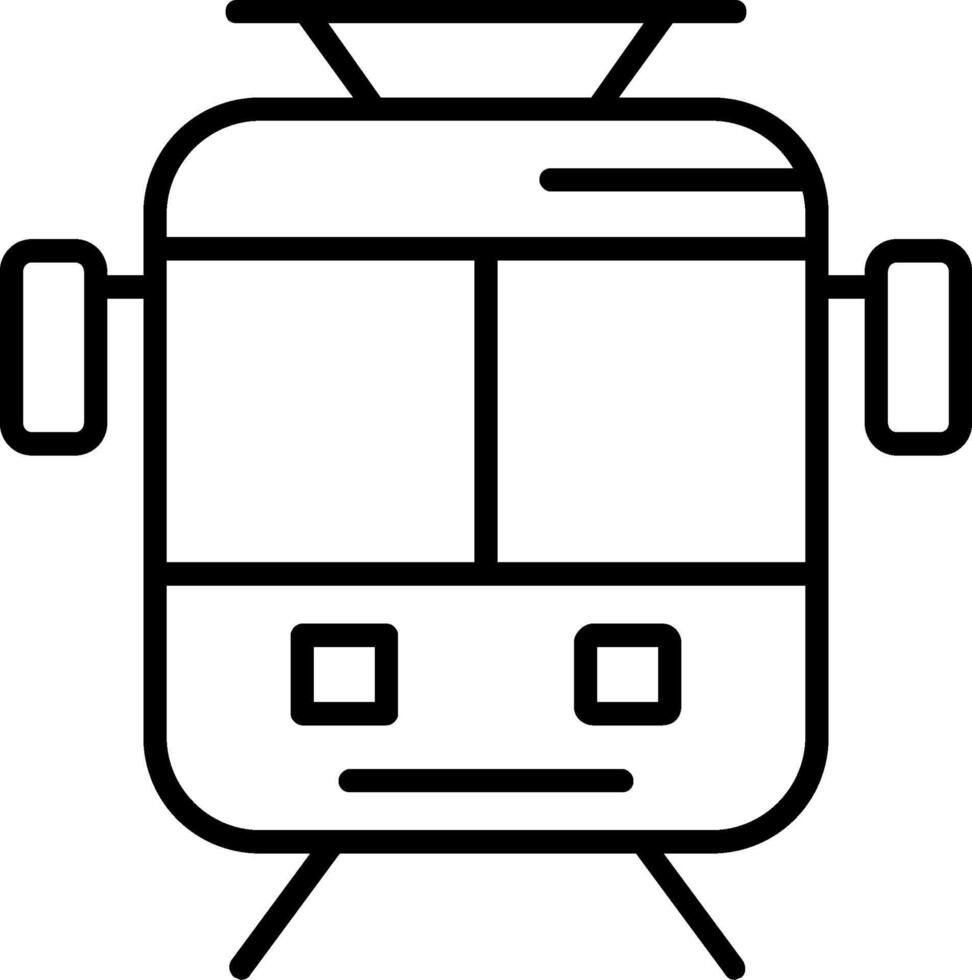 vieux tram ligne icône vecteur