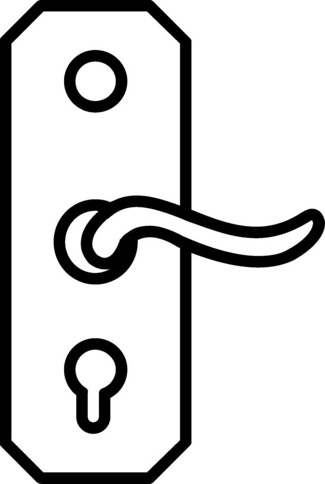 icône de ligne de poignée de porte vecteur