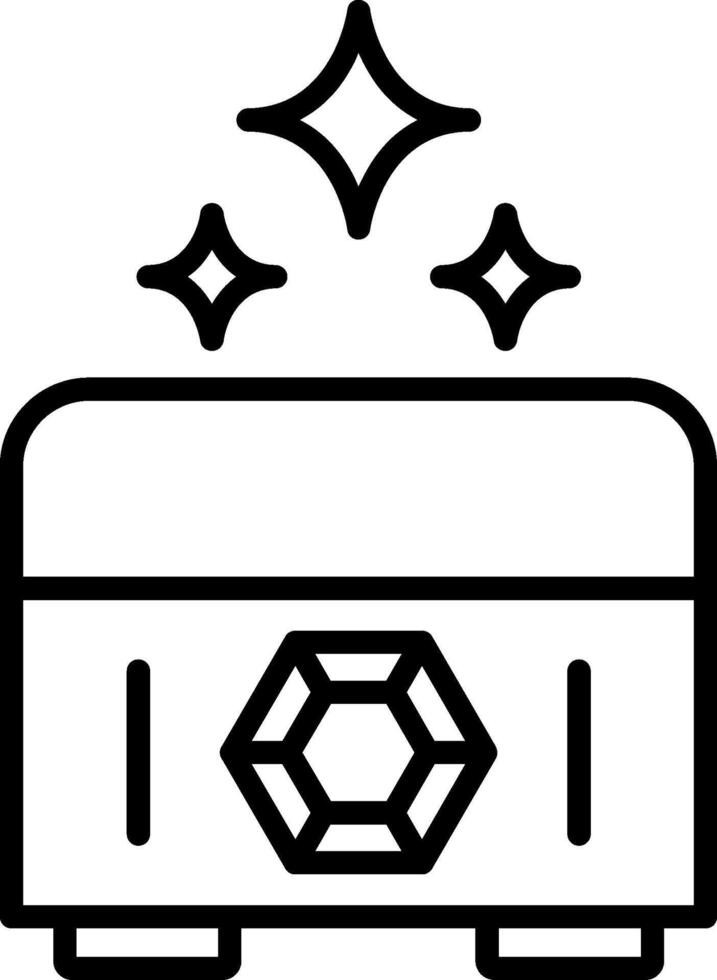 icône de ligne de coffre au trésor vecteur