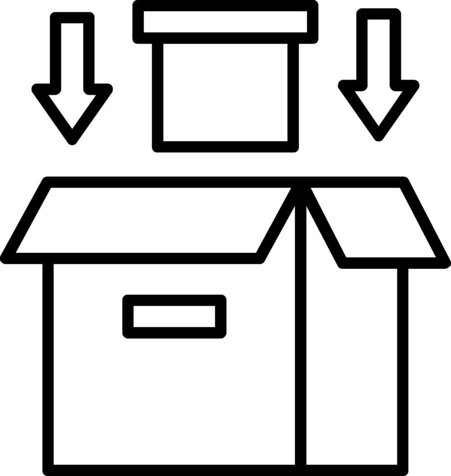 emballage processus ligne icône vecteur