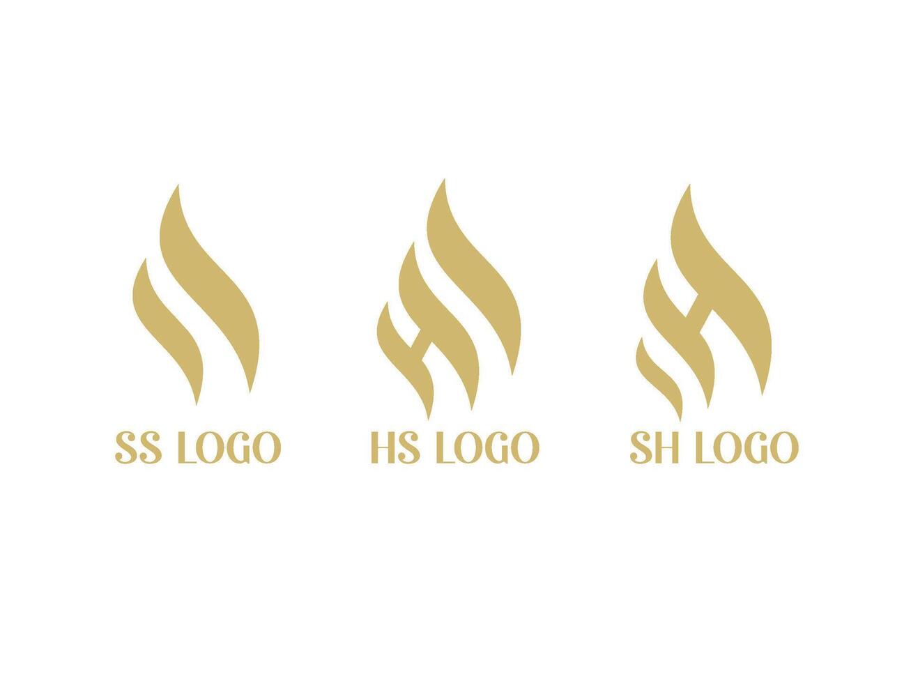 élégant logo, ss logo, hs logo, chut, logo, or Couleur vecteur