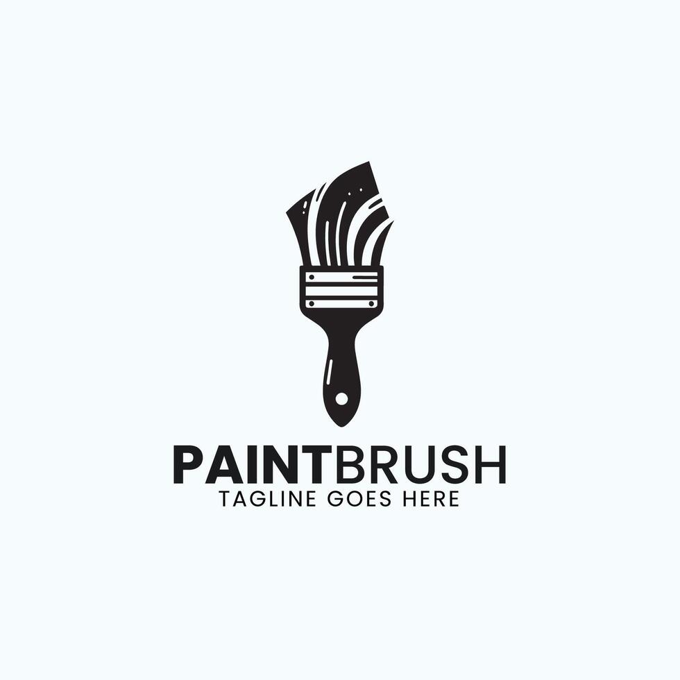 La peinture un service logo conception avec peindre brosse vecteur