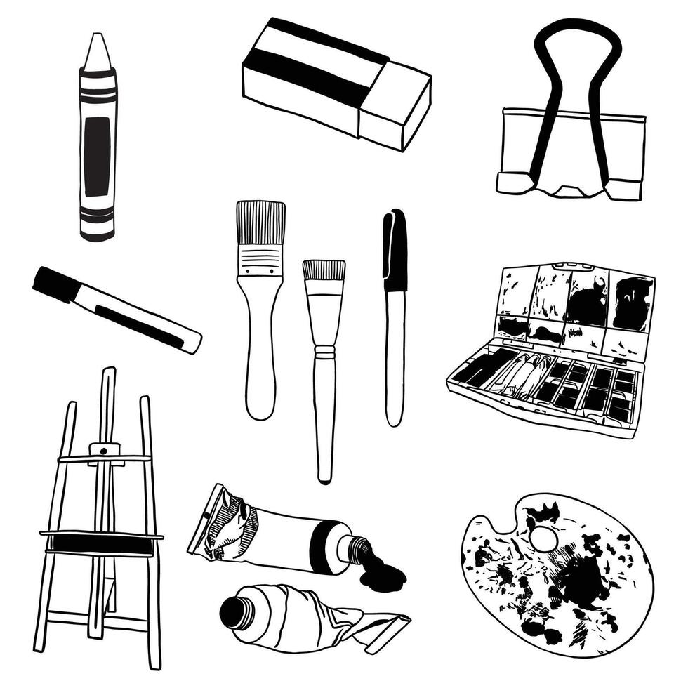 main tiré art outils illustration vecteur