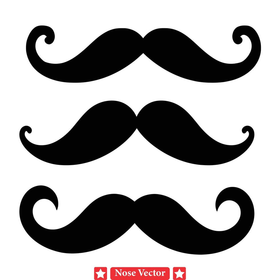 savoir-faire dans détail moustache silhouette ensemble bien et complexe dessins pour artistique chefs-d'œuvre vecteur