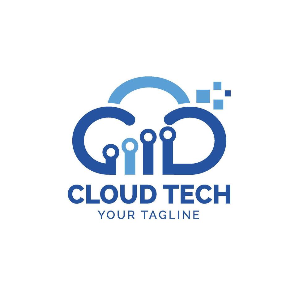 nuage technologie logo - technologie logo - nuage logo vecteur