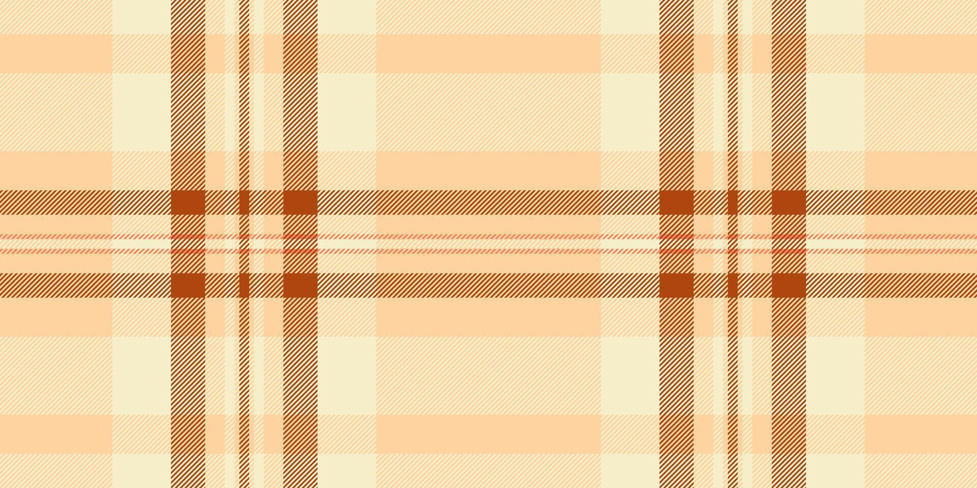 récolte vérifier modèle , rayé texture Contexte tissu. impression sans couture tartan plaid textile dans Orange et lumière couleurs. vecteur