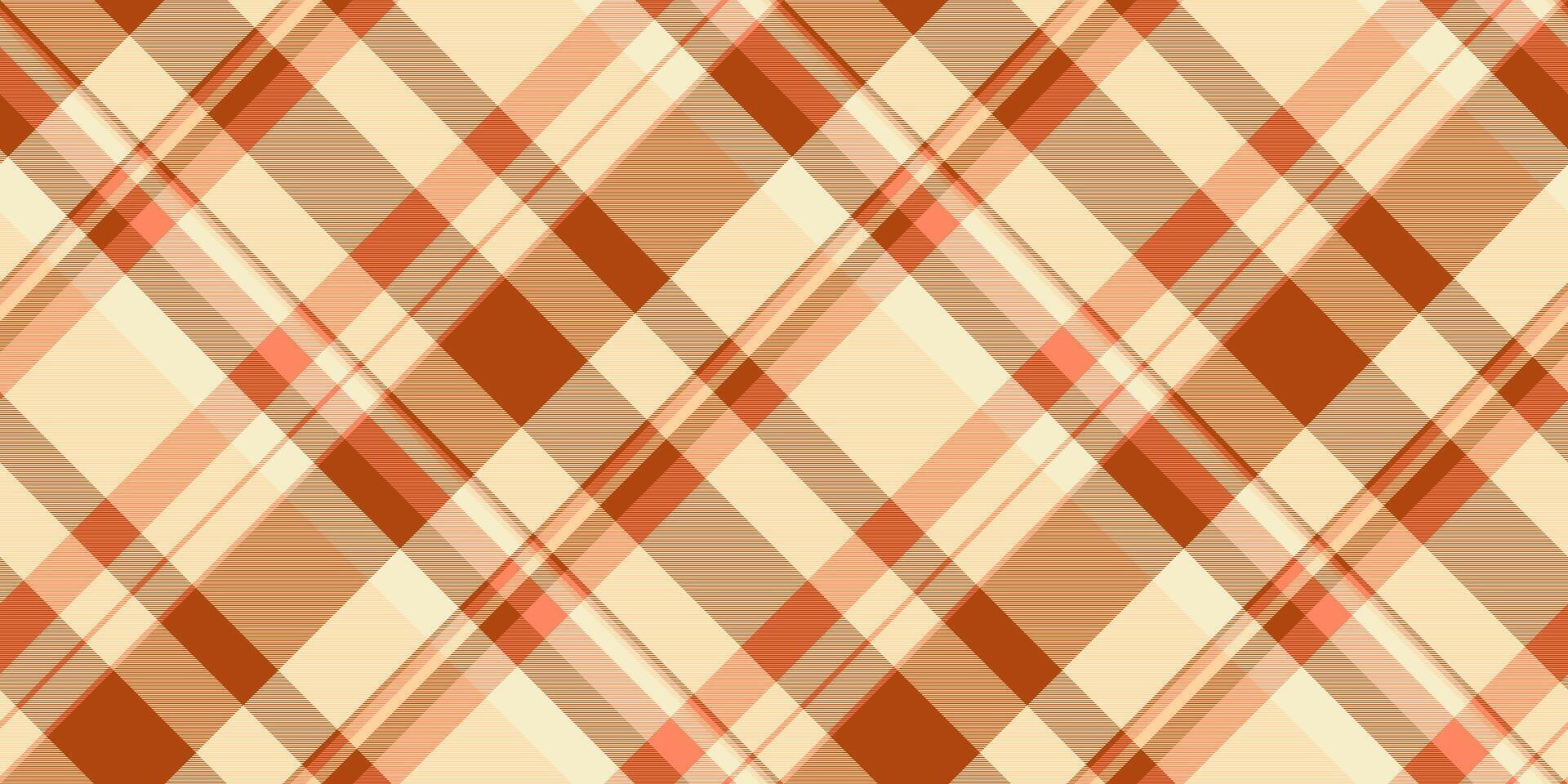 Inde texture sans couture , celtique plaid vérifier textile. Royaume-Uni en tissu Contexte tartan modèle dans Orange et lumière couleurs. vecteur