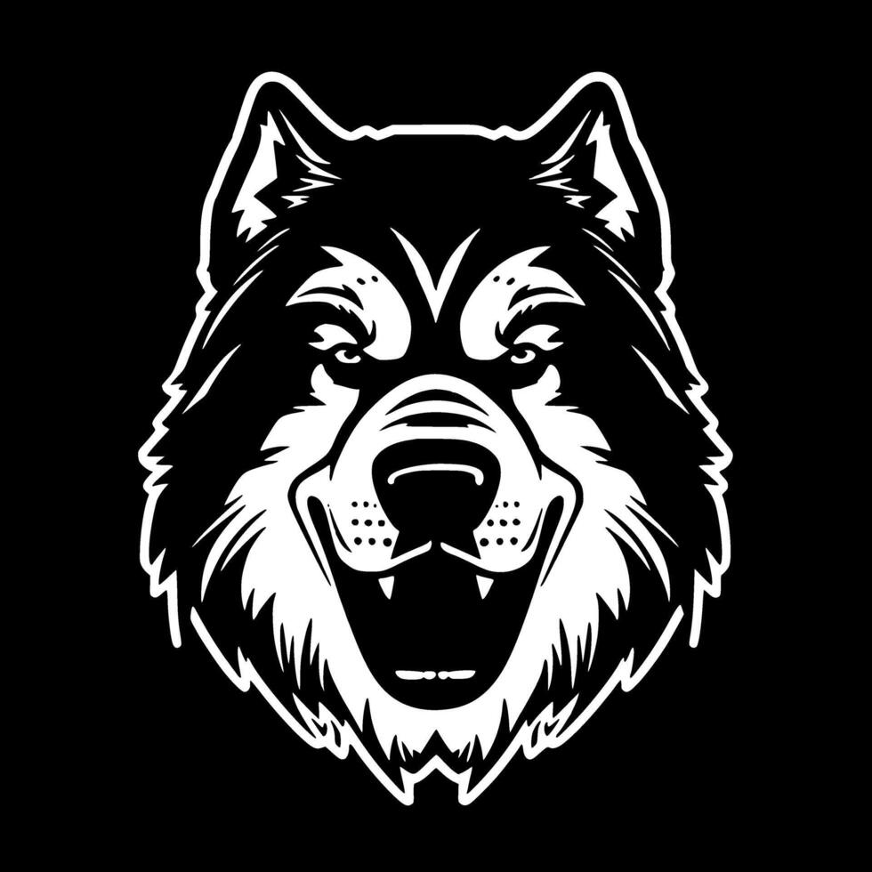 alaskan malamute - minimaliste et plat logo - illustration vecteur