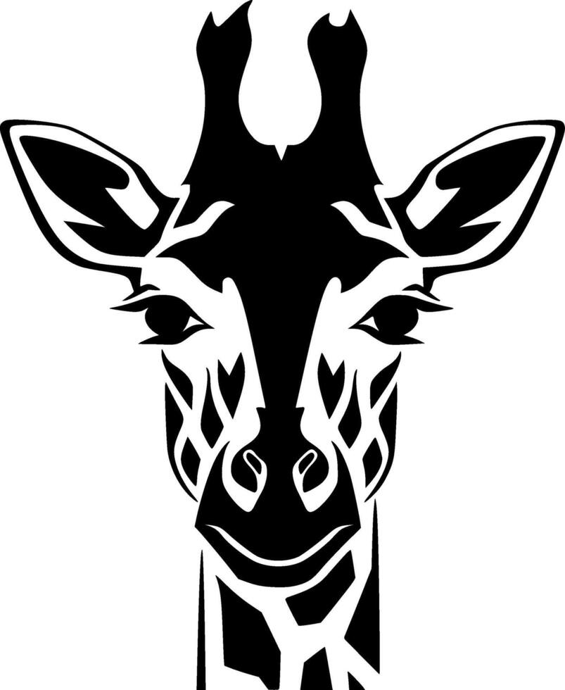 girafe, noir et blanc illustration vecteur