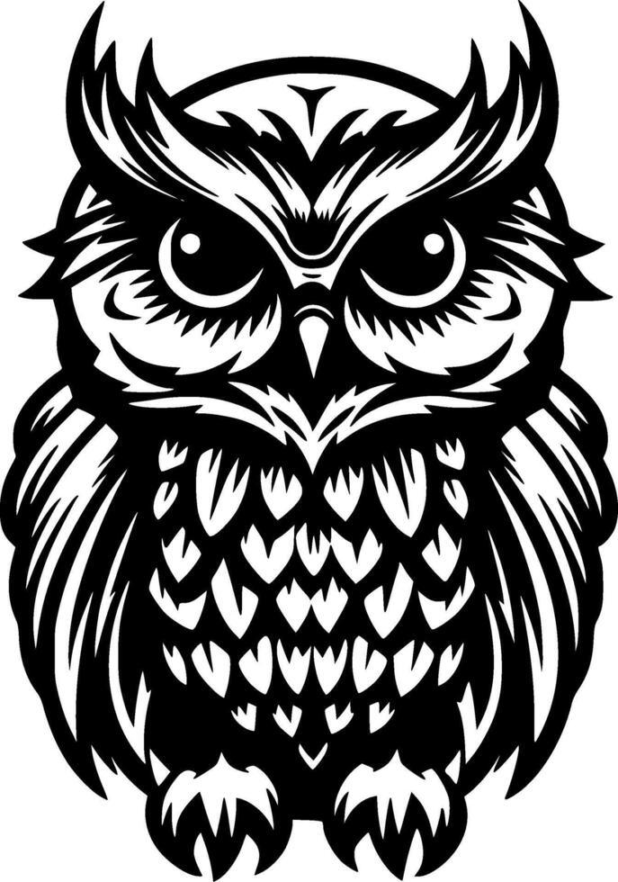 hibou bébé - minimaliste et plat logo - illustration vecteur