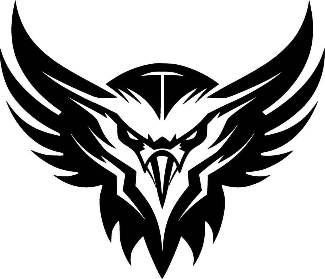 faucon - noir et blanc isolé icône - illustration vecteur