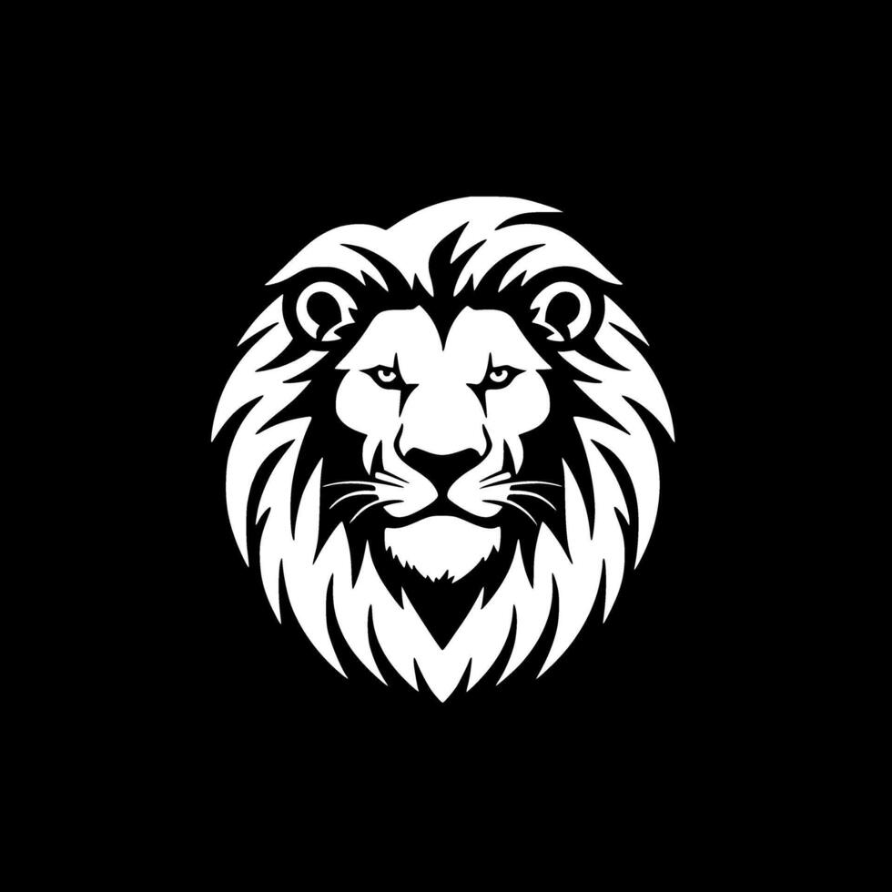 Lion - noir et blanc isolé icône - illustration vecteur